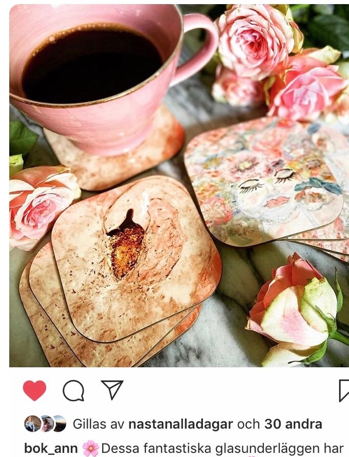Moderjord och Pink Swan underlägg för te och kaffet