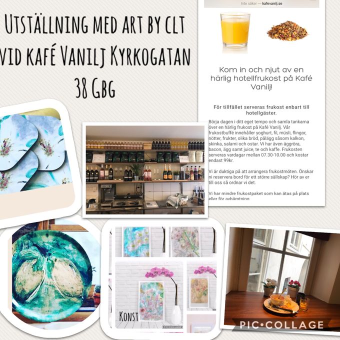 Utställningen Flower Power med ART BY CLT på hotell och kafé Vanilj Göteborg 2020
